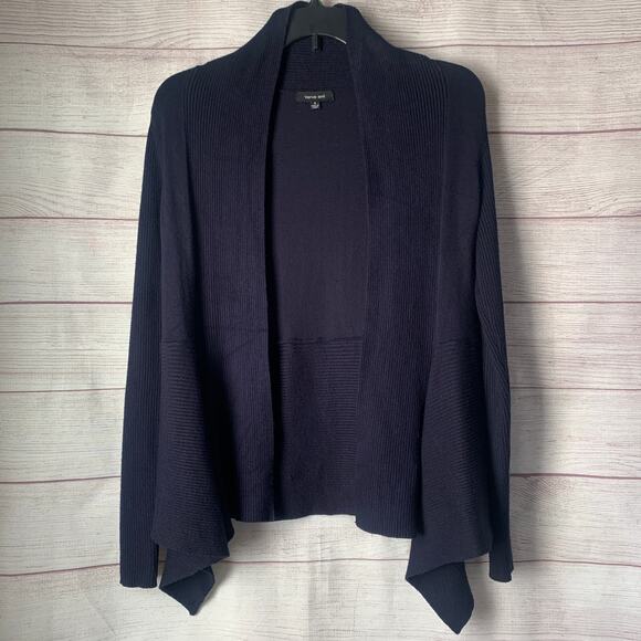 Verve Ami Navy Blue Cardigan Sweater Open Front Long Sleeves Size Small - Picture 1 of 14